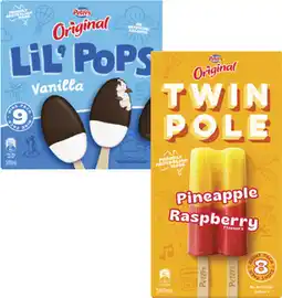 Coles Peters Original Twin Pole Sticks or Lil' Pops 8 Pack-9 Pack 500mL-590mL offer