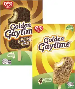 Coles Streets Golden Gaytime Sticks 400mL offer
