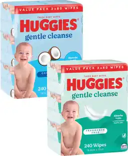 Coles Huggies Baby Wipes- 240 Pack offer