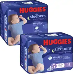 Coles Huggies Little Sleepers Nappy Pants-24 Pack offer