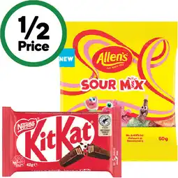 Woolworths Nestle Medium Bars 35-50g or Allen’s Mini Lolly Bags 60-64g offer