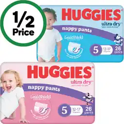 Woolworths Huggies Ultra Dry Nappy Pants-36 offer
