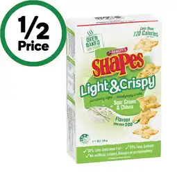 Woolworths Arnott’s Shapes Light & Crispy or Fully Loaded Crackers 120-130g offer