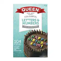 Woolworths Queen Colourful Letters & Numbers Cake Decorations offer