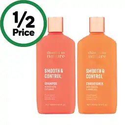 Woolworths Thanks To Nature Shampoo or Conditioner 500ml offer