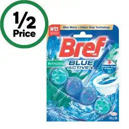 Woolworths Bref Blue Active or Power Active Toilet Rim Block 50g offer