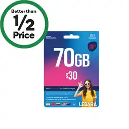 Woolworths Lebara $30 Starter Pack† offer