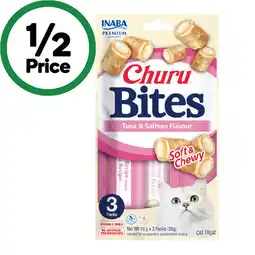 Woolworths Churu Sprinkles or Bites Cat Treats Pk 3 x 10g offer