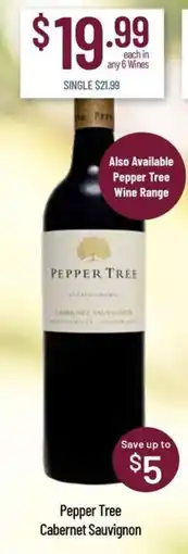 Chambers Cellars Pepper Tree Cabernet Sauvignon offer