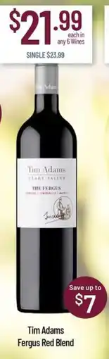 Chambers Cellars Tim Adams Fergus Red Blend offer