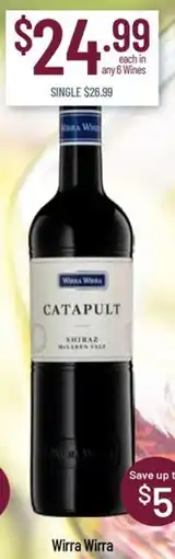 Chambers Cellars Wirra Wirra Catapult Shiraz offer