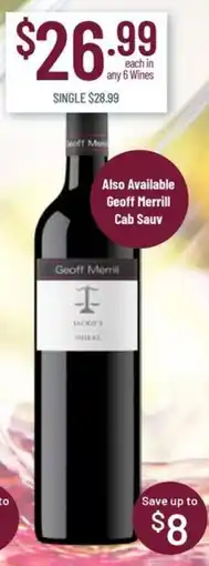 Chambers Cellars Geoff Merrill Shiraz offer