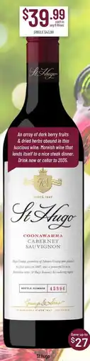 Chambers Cellars St Hugo Coonawarra Cabernet Sauvignon offer