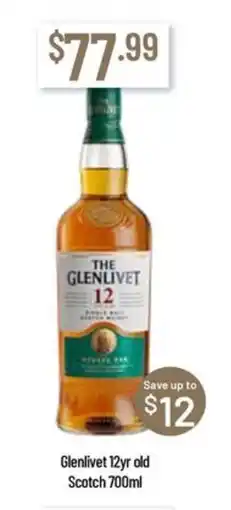 Chambers Cellars Glenlivet 12yr old Scotch offer