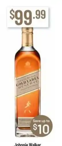 Chambers Cellars Johnnie Walker Gold Label Reserve offer
