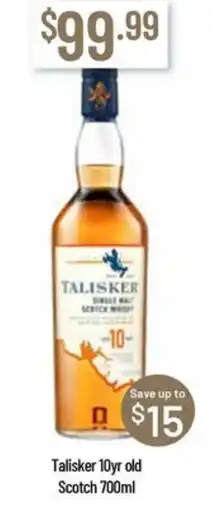 Chambers Cellars Talisker 10yr old Scotch offer