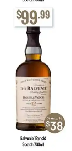 Chambers Cellars Balvenie 12yr old Scotch offer