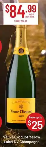 Chambers Cellars Veuve Clicquot Yellow Label NV Champagne offer