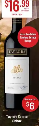 Chambers Cellars Taylors Estate Shiraz offer
