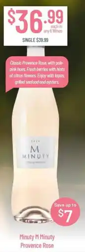 Chambers Cellars Minuty M Minuty Provence Rose offer