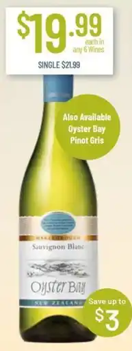 Chambers Cellars Oyster Bay Sauvignon Blanc offer