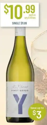 Chambers Cellars Y Sausal Pinot Grigio offer