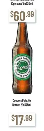 Chambers Cellars Coopers Pale Ale offer