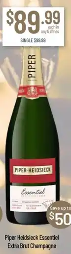 Chambers Cellars Piper Heidsieck Essentiel Extra Brut Champagne offer