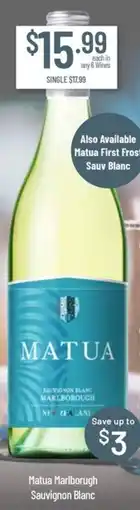 Chambers Cellars Matua Marlborough Sauvignon Blanc offer