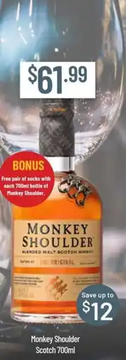 Chambers Cellars Monkey Shoulder Scotch offer