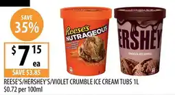 Supabarn Reese's/Hershey's/Violet Crumble Ice Cream Tubs offer