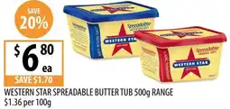 Supabarn Western Star Spreadable Butter Tub offer