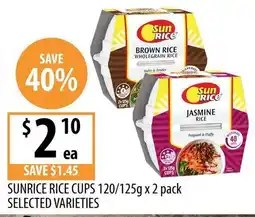 Supabarn Sunrice Rice Cups offer