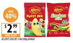 Supabarn Allen's Lollies 140/200g Range offer