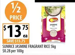 Supabarn Sunrice Jasmine Fragrant Rice offer