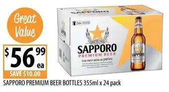 Supabarn Sapporo Premium Beer Bottles offer