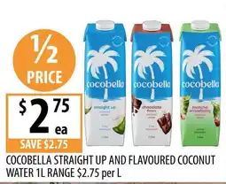Supabarn Cocobella straight up and flavoured coconut water offer