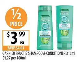 Supabarn Garnier Fructis Shampoo & Conditioner offer