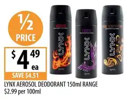Supabarn Lynx Aerosol Deodorant offer