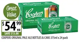 Supabarn Coopers Original Pale Ale Bottles & Cans offer