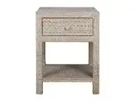 LivingStyles Savannah Rattan Bedside Table - White Wash offer