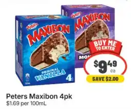 IGA Peters Maxibon 4pk offer