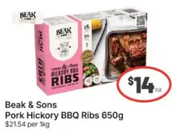 IGA Beak & Sons Pork Hickory BBQ Ribs offer
