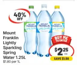 IGA Mount Franklin Lightly Sparkling Spring Water offer