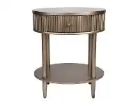 LivingStyles Arielle Oval Side Table, Small, Antique Gold offer