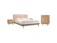 Rafflie Wooden 4 Piece Tallboy Bedroom Suite, King