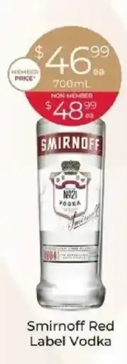 IGA Liquor Smirnoff Red Label Vodka offer