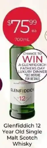 IGA Liquor Glenfiddich 12 Year Old Single Malt Scotch Whisky offer