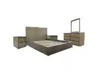 LivingStyles Flavio 4 Piece Acacia Timber Bedroom Dresser Suite, Queen offer