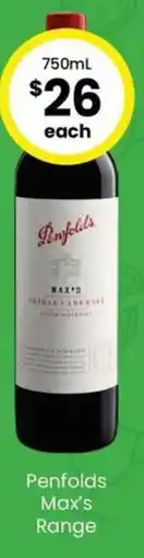 The Bottle O Penfolds Max's Cabernet offer